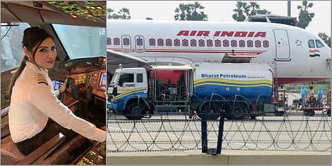 Captain Zoya Agarwal (L) will be flying the Air India flight. (Photo| ANI and PTI)