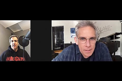 In this video frame grab provided by Michael Cohen, Cohen, left, interviews actor Ben Stiller for his podcast 'Mea Culpa', in New York. (Photo | Michael Cohen, AP)