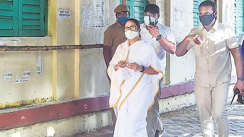 Mamata Banerjee leaves after casting her vote in Bhowanipore | Pti