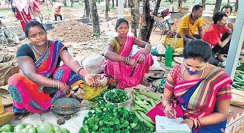 Women vendors registered with the cold storage project. (Photo | Express)