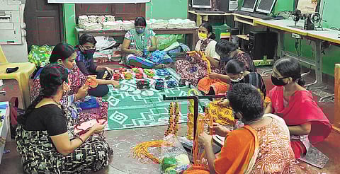 Residents at the Thiyagam Women’s Trust in Madurai are first given counselling, and then allocated work based on the level of their skill and education | Express