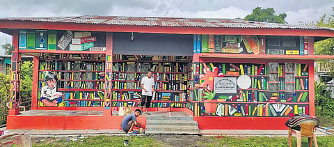 One of the five libraries in Changlang district being renovated with funds procured by local MLAs, cooperative societies, and books donated by Delhi-based Angelique Foundation.