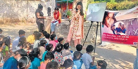 As part of the Pathanshala project, Devanshi Ranjan teaches children, especially girls, from marginalised communities.