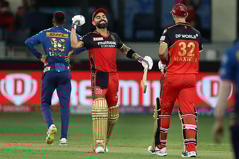 Virat Kohli of Royal Challengers Bangalore reacts during match 39 of the Indian Premier League between the Royal Challengers Bengaluru and Mumbai Indians. (Photo | PTI)