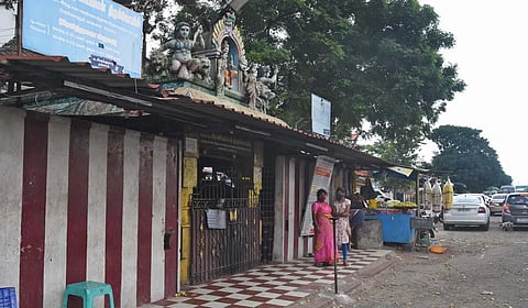 The Iraniamman temple along the GST road near Perungalathur. (Photo| Ashwin Prasath, EPS)