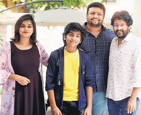 From left, Ramya Nambessan, Raghavan, Vetri Dursaisamy, and Vidharth