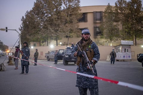 Taliban fighters guard a Serena hotel, which is popular with foreigners, in Kabul, Afghanistan, Tuesday, Oct. 12, 2021. (Photo | AP)