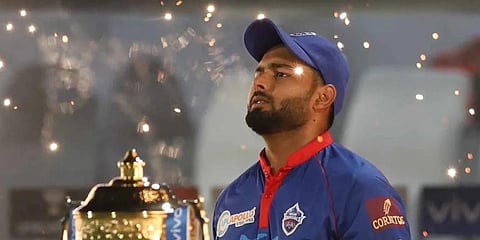 Rishabh Pant captain of Delhi Capitals during qualifier 2 match of IPL 2021 at Sharjah Cricket Stadium, Sharjah in UAE on 13th Oct 202. (Photo | Sportzpics for IPL)