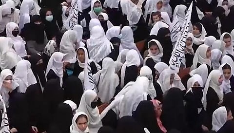 Taliban's education minister said they are working on a framework to allow all girls to continue their schooling. (Screengrab | Twitter)