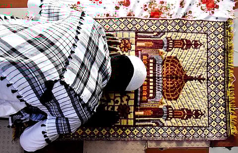 A man praying on the occasion of Eid al-Adha in Tirupati .(Representational photo | Madhav K, EPS)