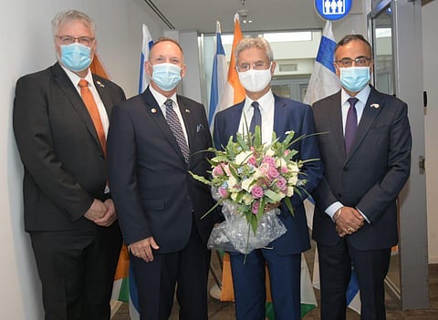 External Affairs Minister S Jaishankar on his visit to Israel. (Photo | Twitter)