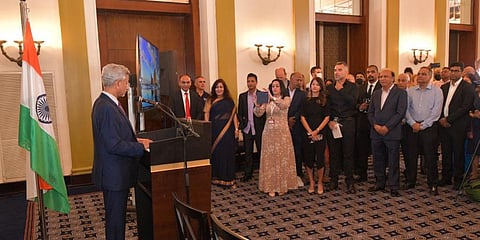 External Affairs Minister S Jaishankar addressing the Indian Jewish community in Israel. (Photo DrSJaishankar)