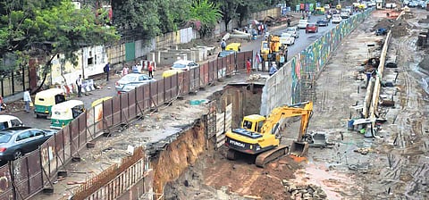 Construction site of Ashram Underpass