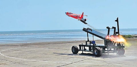 Abhyas aerial vehicle being test flown from ITR