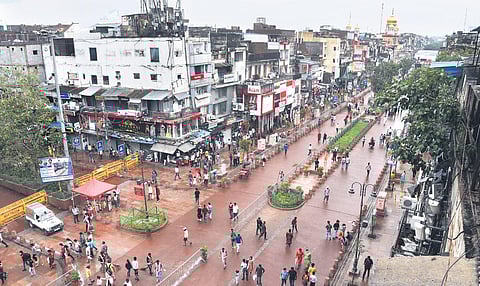 The revamped Chandni Chowk encapsulates a 1.3-km stretch connecting Red Fort and Fatehpuri Masjid. (Photo | Shekhar Yadav, EPS)