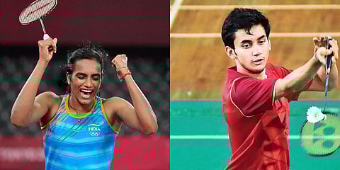 Shuttlers PV Sindhu (L) and Lakshya Sen. (File photos| PTI)