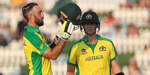Australia's Glenn Maxwell (L) and Steve Smith. (Photo | AP)