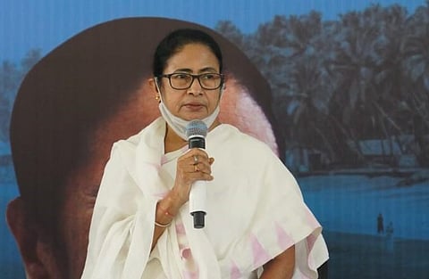 West Bengal CM and TMC supremo Mamata Banerjee during a party event in Goa. (Photo | Twitter/@@AITC4Goa)