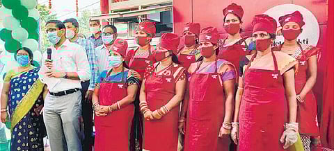 Collector Ashish Thakare speaking at the inauguration of Mission Millet Cafe | Express