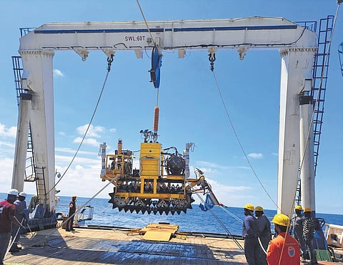 A deep sea mining trial expedition in April 2021 in the Central Indian Ocean. (Photo | Express)
