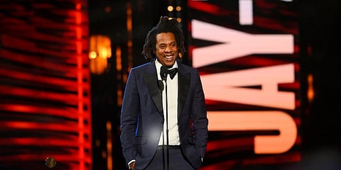 Jay-Z speaks during the Rock & Roll Hall of Fame induction ceremony, Saturday, Oct. 30, 2021, in Cleveland. (Photo | AP)