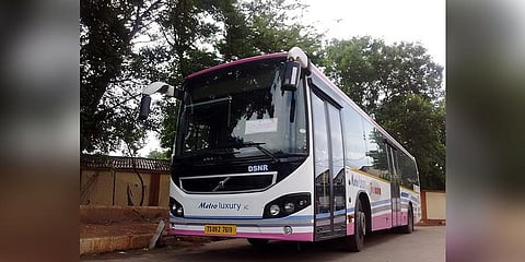 Telangana State Road Transport Corporation (TSRTC) bus image used for representation
