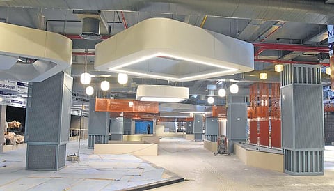 A view of the food court inside the under-construction MLCP. (Photo | Ashwin Prasath)
