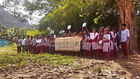 The climate strike conducted by students of the school last year.