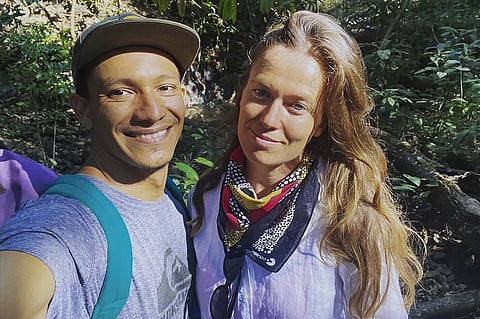 New Zealander Bergen Graham and her husband Oscar Acevedo take a selfie in Punta Mango, EL Salvador in January 2021. (Photo | AP)