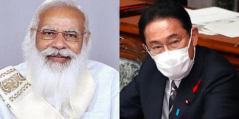 Prime Minister Narendra Modi (L) and Japan Prime Minister Fumio Kishida (R)