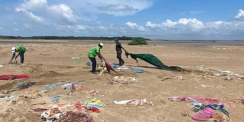 The Wetland Mithras cleaning the Kodiyakarai beach on Thursday | Express