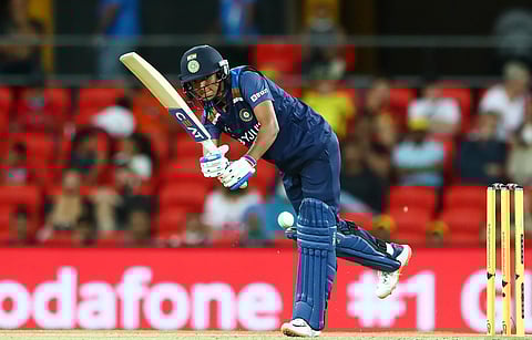 Skipper Harmanpreet Kaur (28 off 20 balls) showed the intent of taking the attack back to the opposition camp. (Photo | BCCI Twitter)