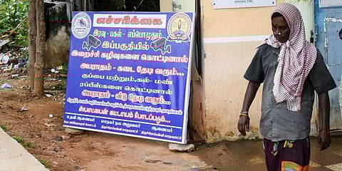 Corporation puts up banners against littering at Uyyakondan canal