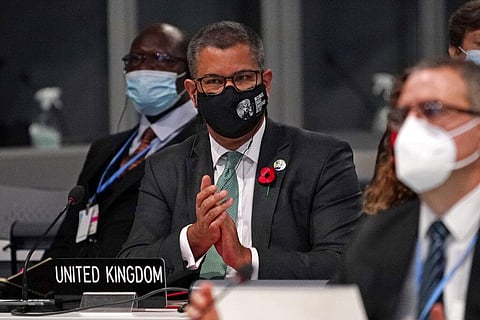 Alok Sharma President of the COP26 summit attends the Procedural Opening of the COP26 U.N. Climate Summit in Glasgow. (Photo | AP)