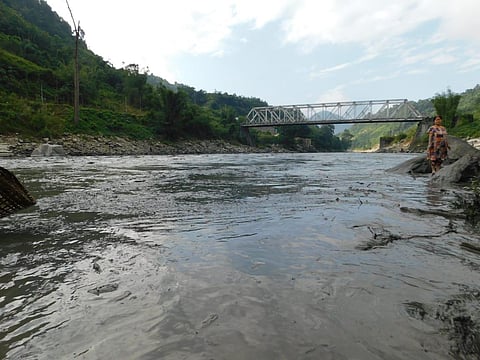 The landslides dumped millions of tonnes of mud and rocks into Kameng, substantially reducing the river’s flow. (Photo | Special arrangement)