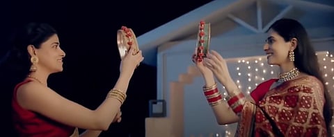 A still from Dabur's controversial Karva Chauth ad. (Photo | YouTube screengrab)