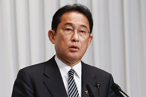 FILE - Japan's Prime Minister and ruling Liberal Democratic Party (LDP) leader Fumio Kishida speaks during a news conference at the party headquarters in Tokyo on Nov. 1, 2021. (AP)
