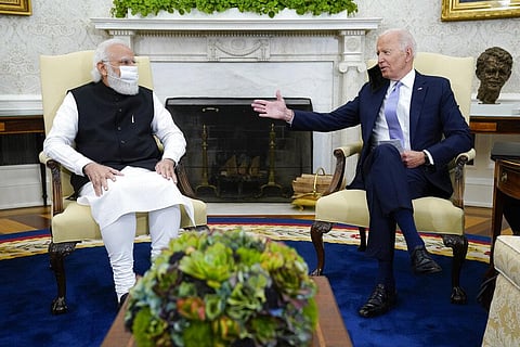 President Joe Biden meets with Indian Prime Minister Narendra Modi in the Oval Office of the White House. (File photo | AP)