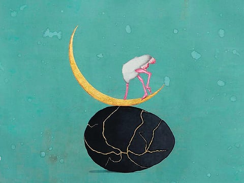 his acrylic and oil on canvas titled ‘Moonwalk’