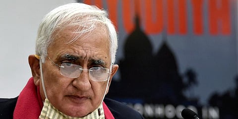 Congress leader Salman Khurshid at the launch of his book 'Sunrise over Ayodhya', Nov 10, 2021. (Photo | PTI)