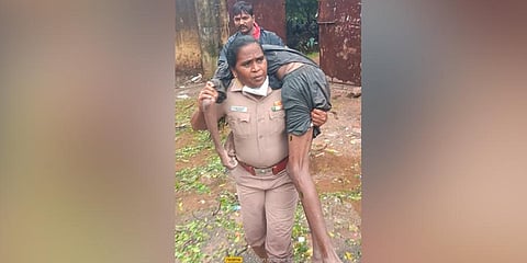Chennai police inspector E Rajeswari (Videograb)