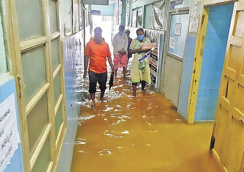 A flooded Chromepet Government Hospital in Chennai on Thursday | Ashwin Prasath