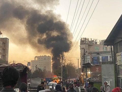 Smoke rise on the sky following a bomb explosion in Kabul, Afghanistan. (Photo | AP)