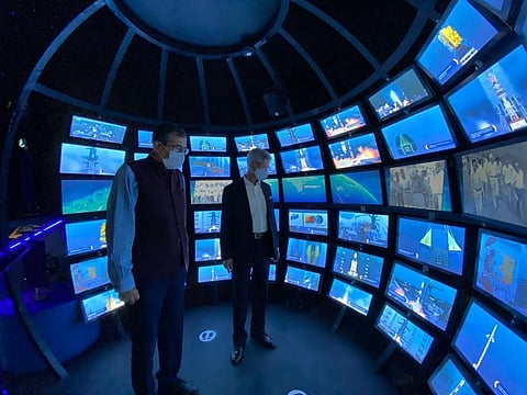 External Affairs Minister Jaishankar at the India Pavillion in Dubai Expo. (Photo | Twitter)