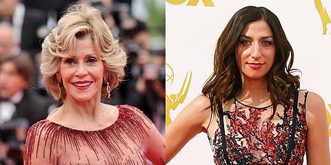 Veteran actor Jane Fonda (L) and 'Brooklyn Nine-Nine' star Chelsea Peretti. (File photo| AP and IMDb)