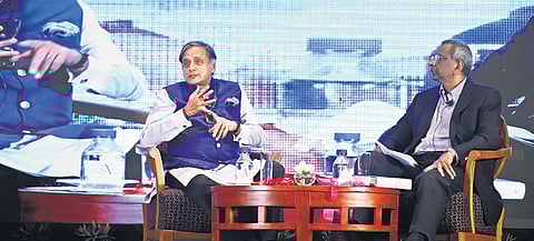 Shashi Tharoor and David Davidar (right)