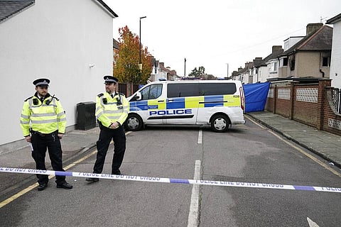 Metropolitan Police officers at the scene of a house fire on Hamilton Road in Bexleyheath, south-east London (Photo | AP)