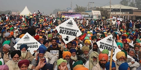 Farmers protest. (Photo | EPS)