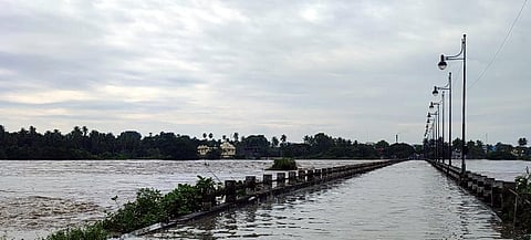 The bridge across the Sankarabarani river at Ariyapalayam on the National Highway has been closed (Photo | Express)