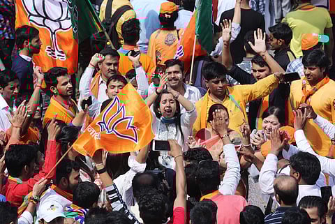 Bharatiya Janata Party (BJP) supporters. (Photo | AP)